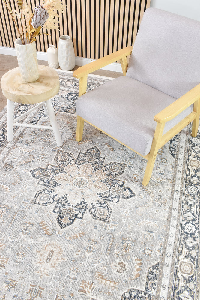 Eternal 66 Navy Cream Rug - Image 4
