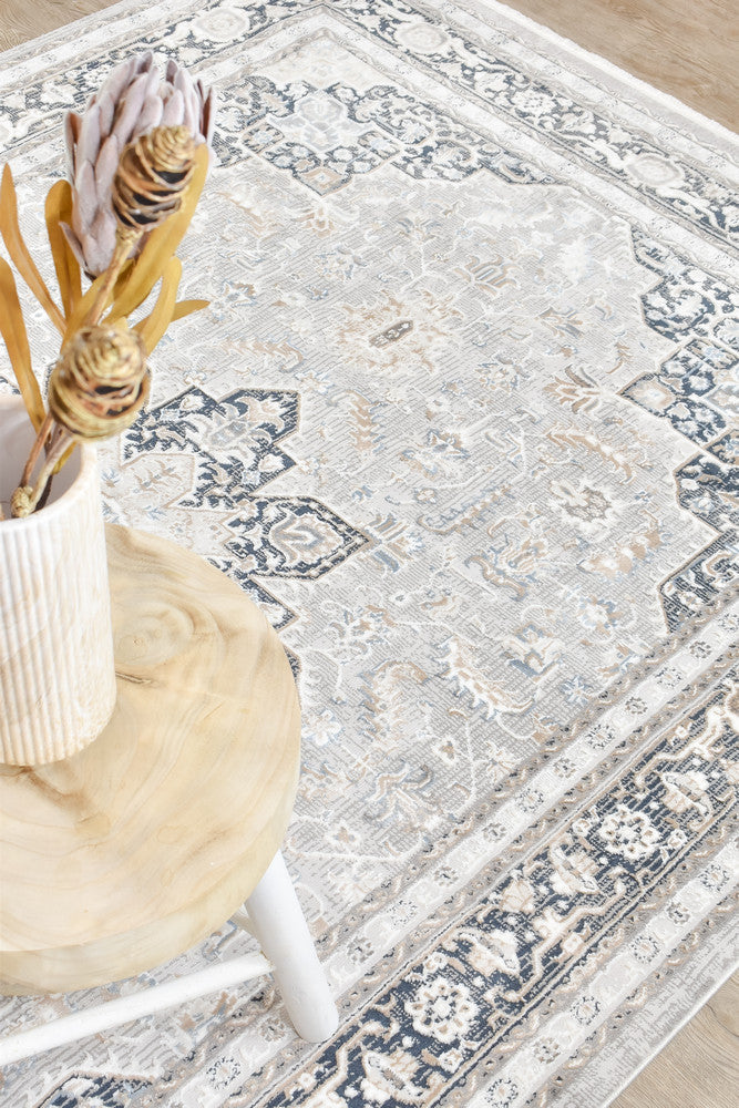 Eternal 66 Navy Cream Rug - Image 5