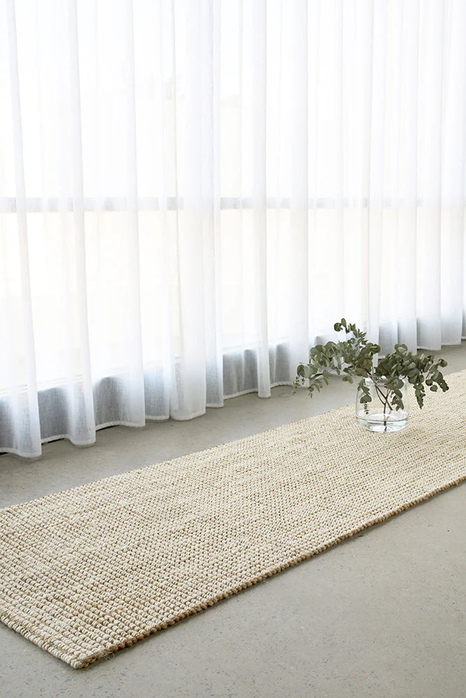 Madras Marlo White Jute Runner Rug - Image 3