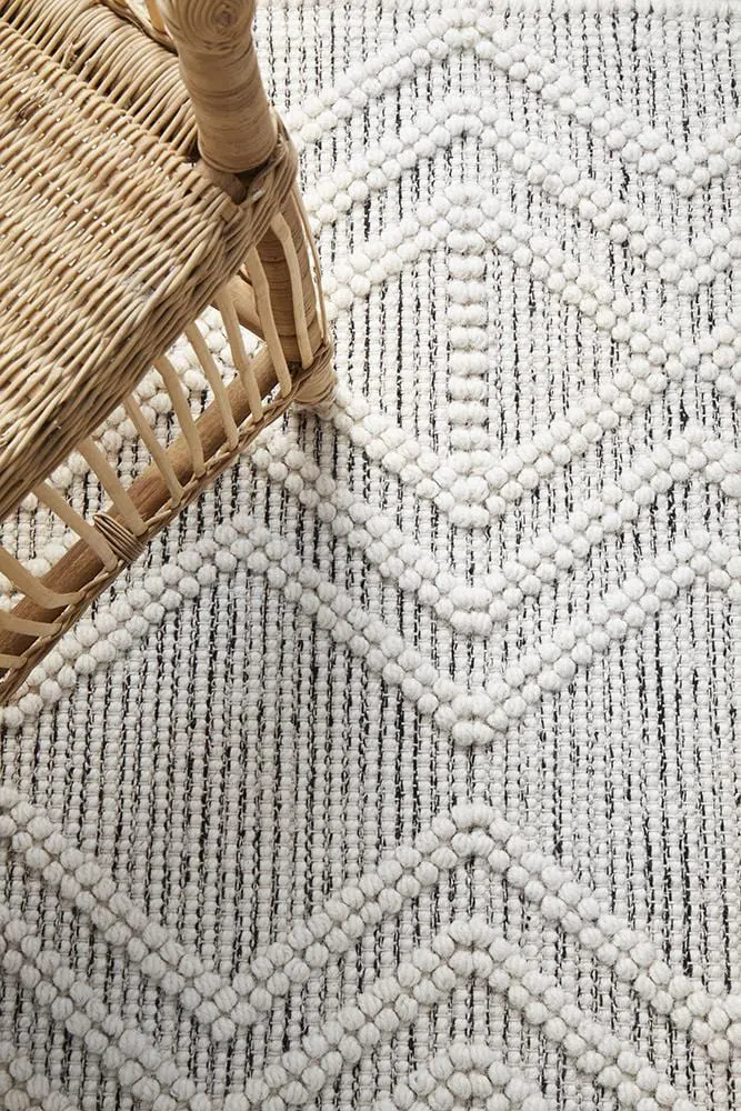 Maison Clara Black White Wool Rug - Image 3