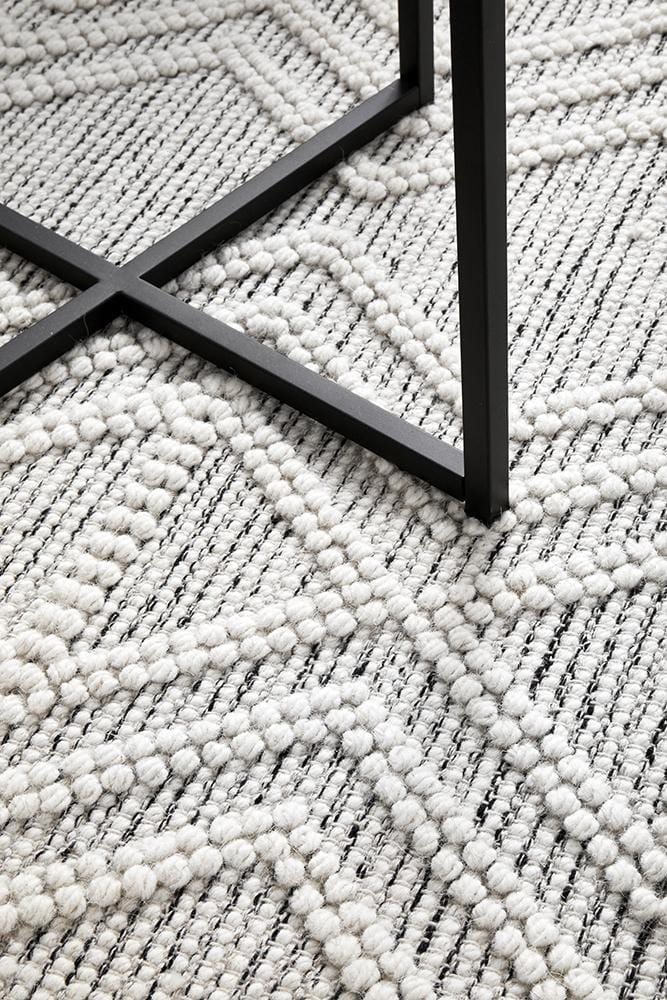 Maison Clara Black White Wool Rug - Image 6