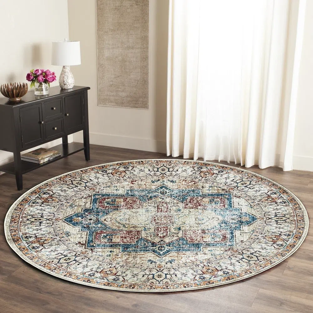 Maja Multicoloured Round Non-Slip Rug - Image 3