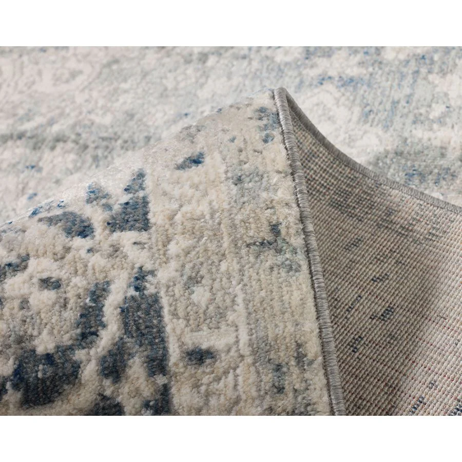 Mangan Navy and White Traditional Distressed Rug - Image 4