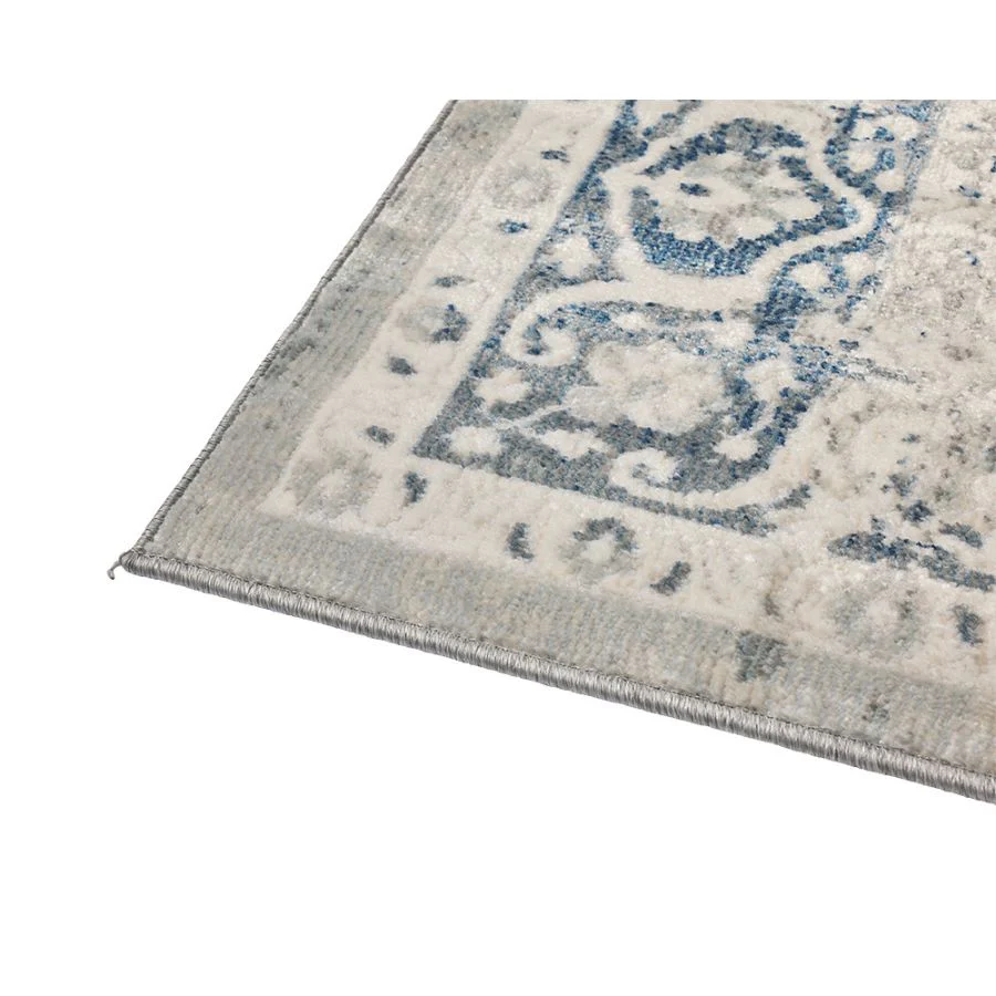 Mangan Navy and White Traditional Distressed Rug - Image 6