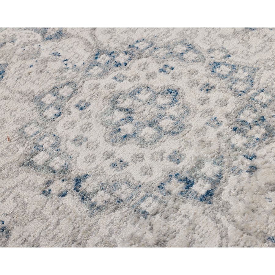 Mangan Navy and White Traditional Distressed Rug - Image 7