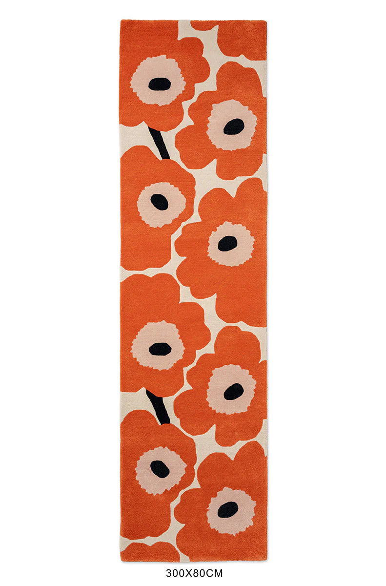 Marimekko Unikko Orange Red 132403 Runner Rug - Image 5