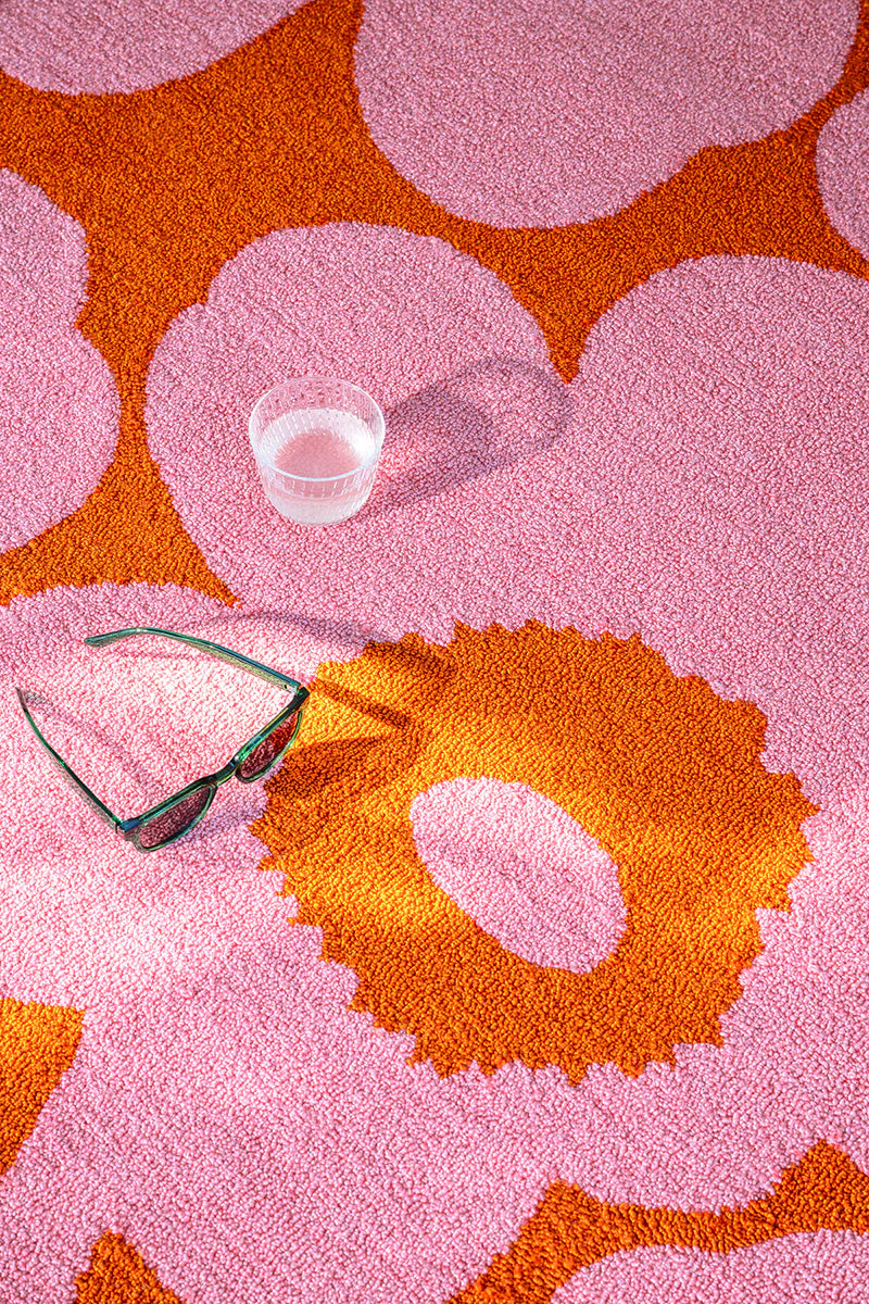Marimekko Unikko Pink Orange Outdoor 434302 Rug - Image 2