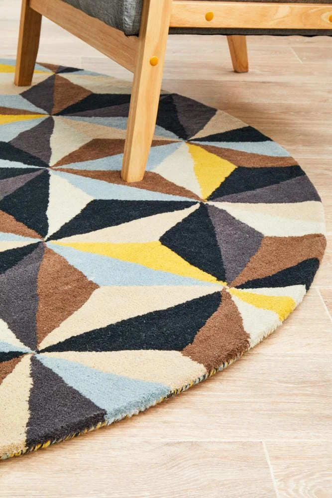 Matrix Pure Wool 900 Blue Round Rug - Image 7