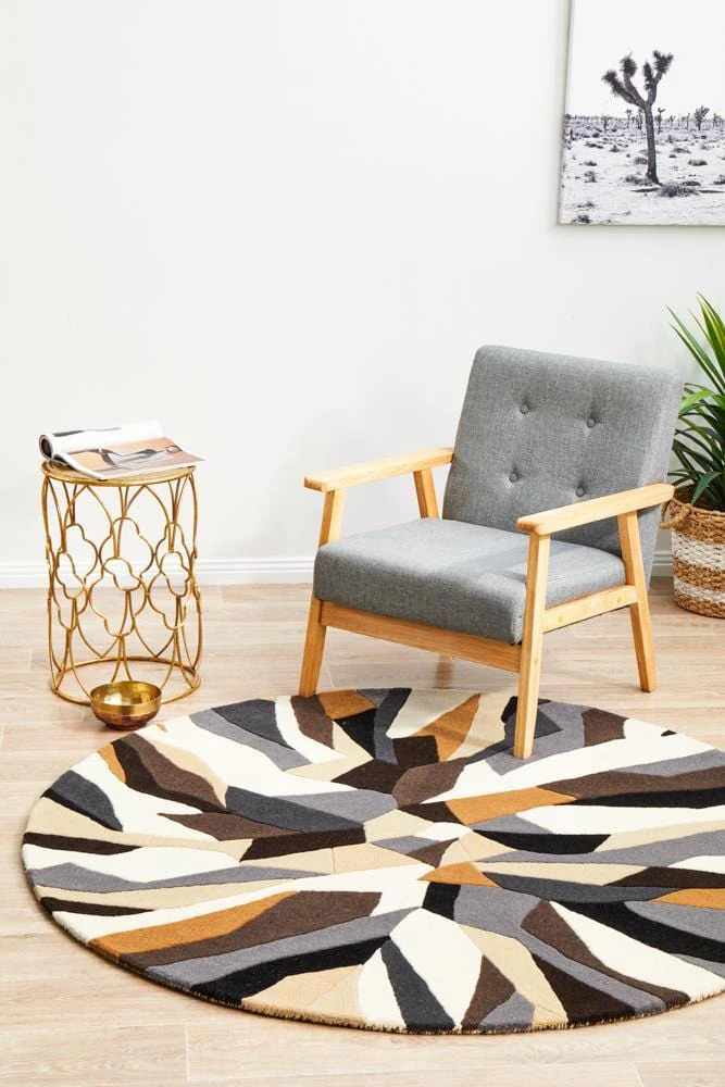 Matrix Pure Wool 903 Fossil Round Rug - Image 3