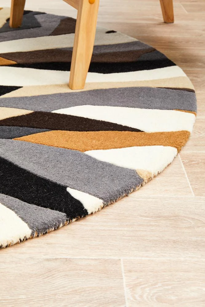 Matrix Pure Wool 903 Fossil Round Rug - Image 7