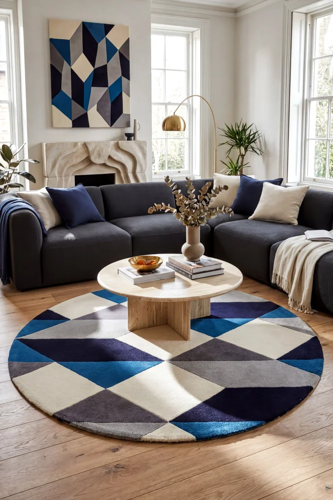 Matrix Pure Wool 904 Steel Round Rug - Image 2