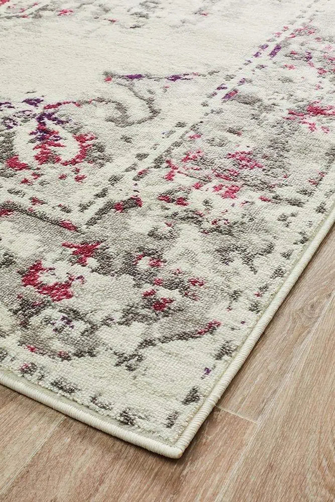 Alexa Transitional Rug White Pink Grey - Image 4