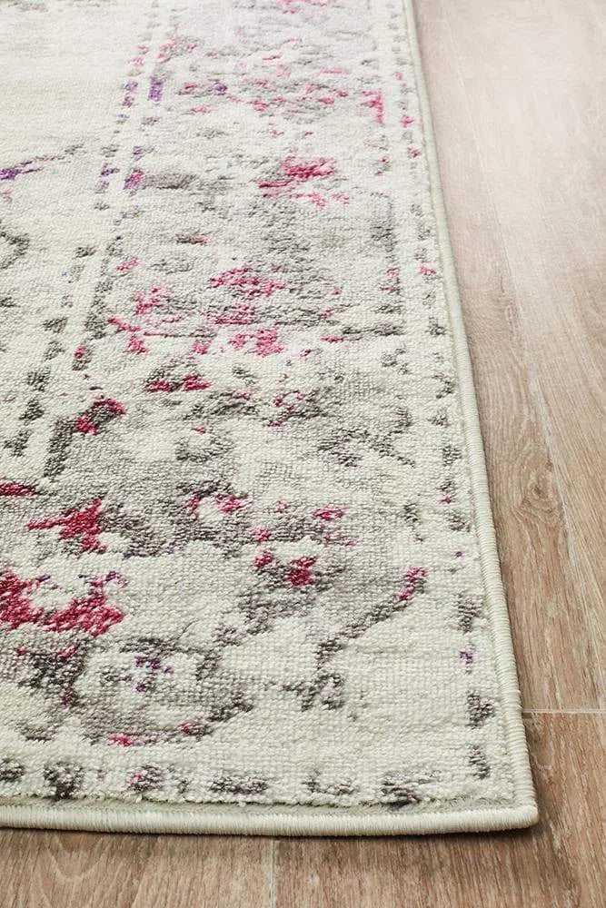 Alexa Transitional Rug White Pink Grey - Image 5