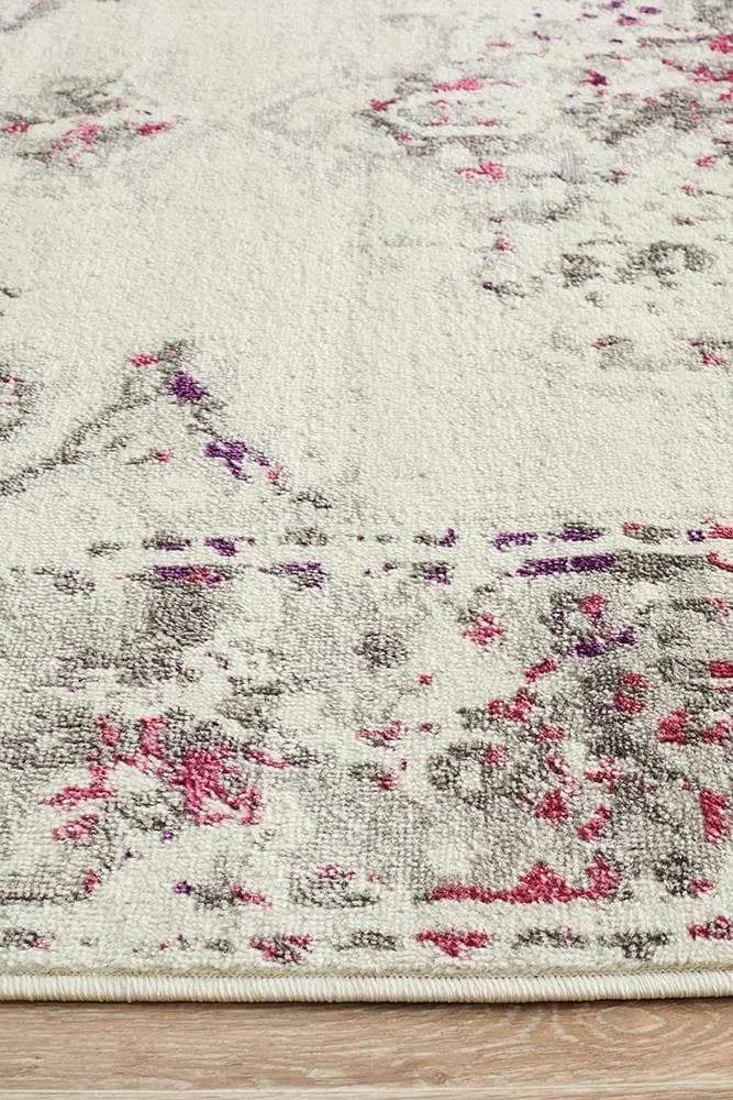 Alexa Transitional Rug White Pink Grey - Image 6