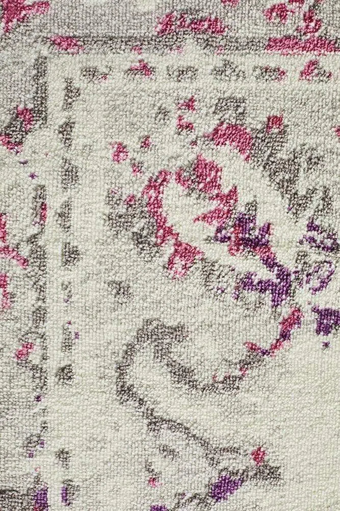 Alexa Transitional Rug White Pink Grey - Image 7