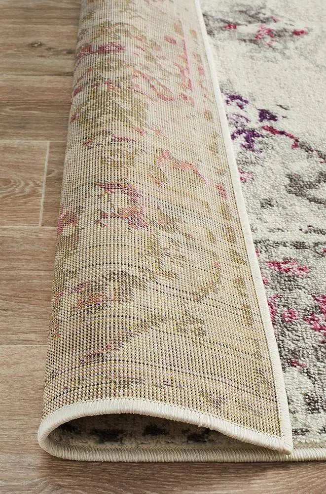 Alexa Transitional Rug White Pink Grey - Image 8