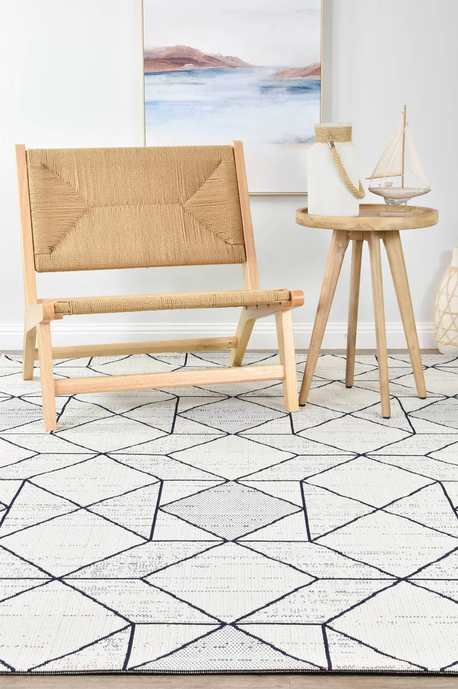 Mirada White Blue Outdoor Rug - Image 4