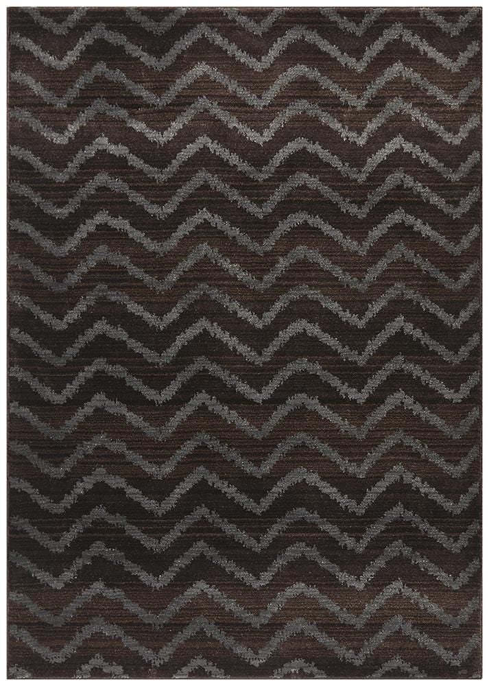 Moroccan Style Chevron Design Brown Grey Rug