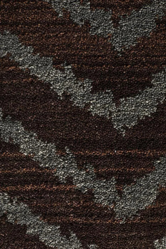 Moroccan Style Chevron Design Brown Grey Rug - Image 7