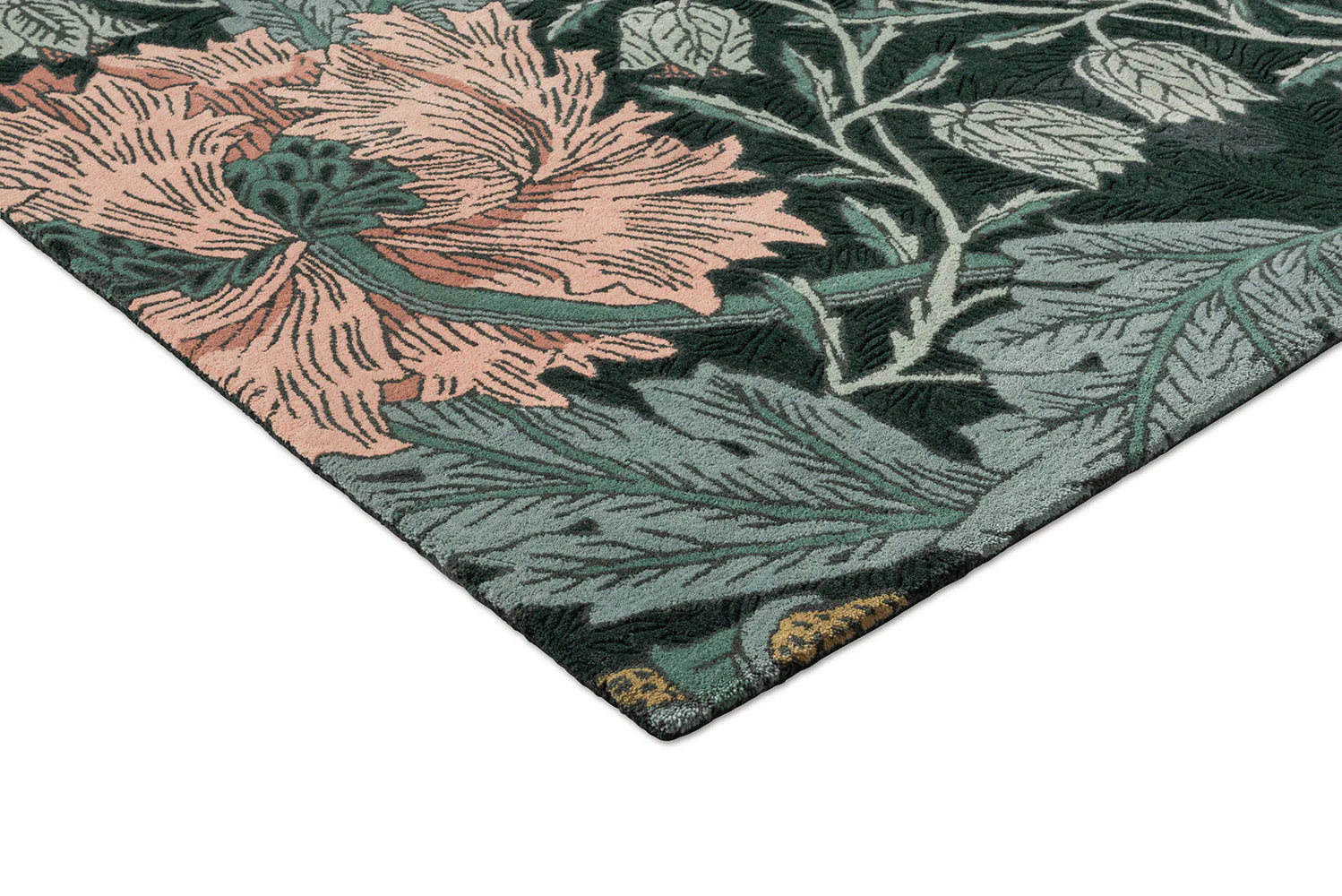 Morris & Co Honeysuckle & Tulip Teal 130407 Rug - Image 8
