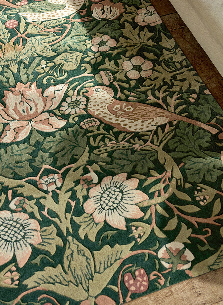 Morris & Co Strawberry Thief Forest 027707 Rug - Image 4