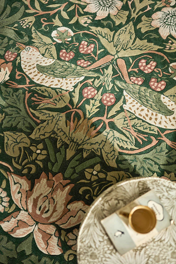Morris & Co Strawberry Thief Forest 027707 Rug - Image 5