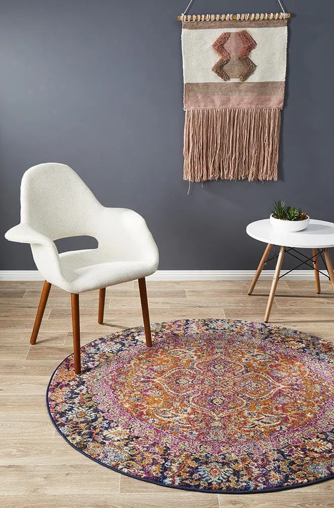 Museum Preston Multi Coloured Round Rug - Image 3