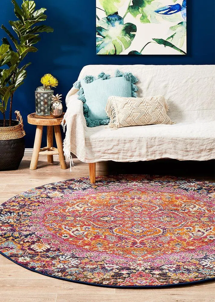 Museum Preston Multi Coloured Round Rug - Image 4