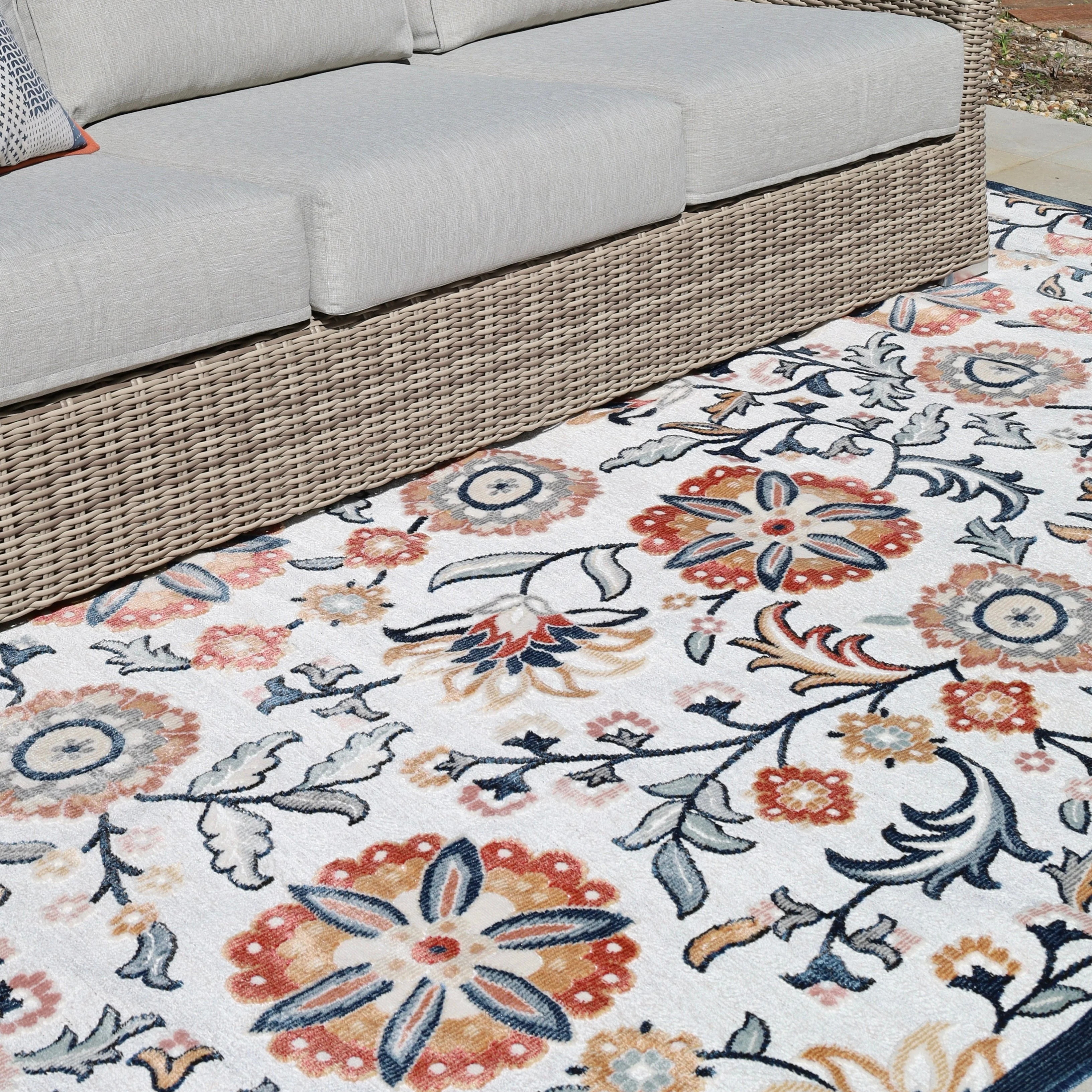 Namsai Floral Multicolour Indoor Outdoor Rug - Image 3