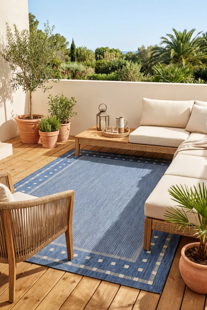 Patio Blue Outdoor Rug - Image 2