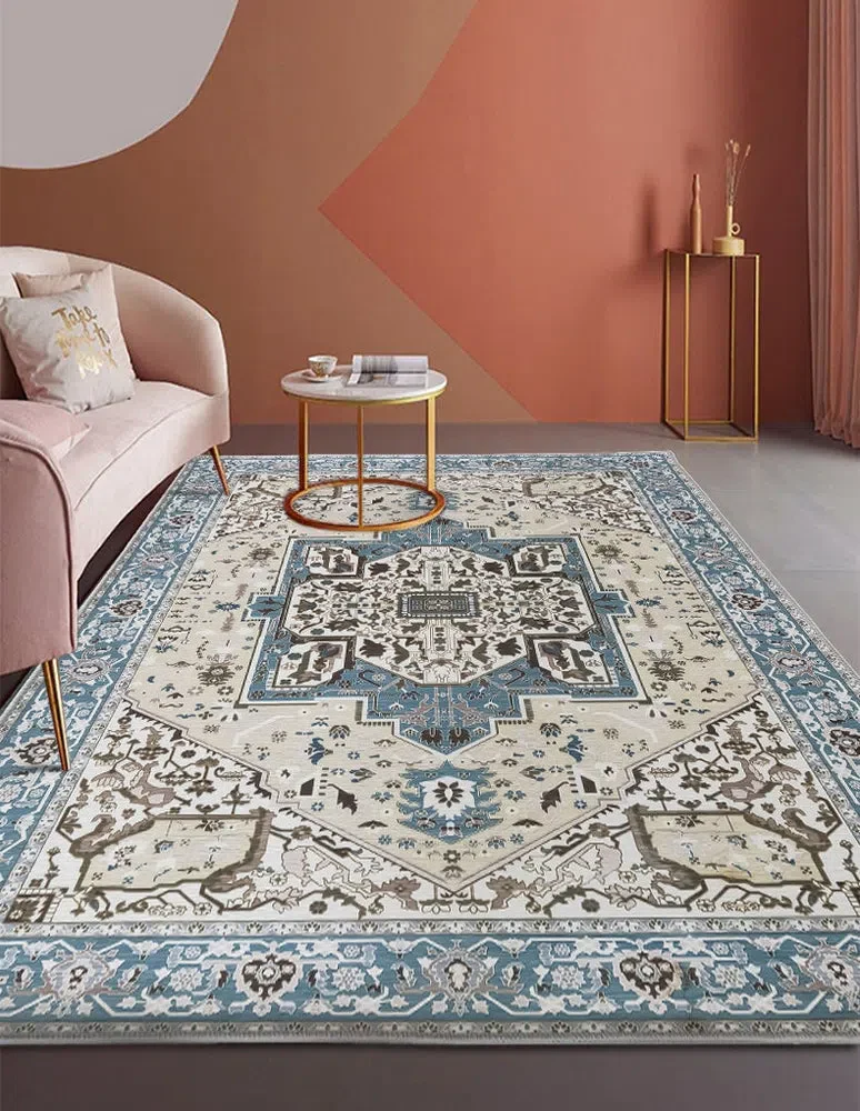 Noor Blue Non-Slip Rug - Image 3
