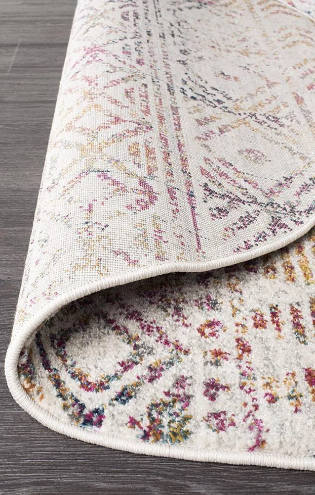 Oasis Ismail Multi Grey Rustic Round Rug - Image 6