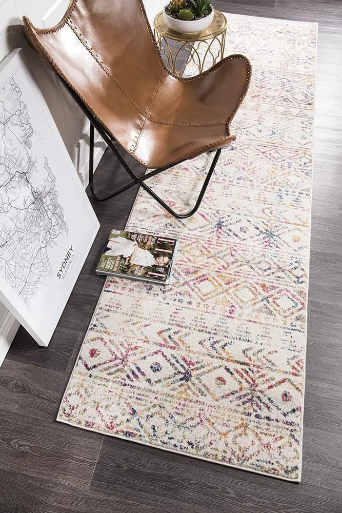 Oasis Ismail Multi Grey Rustic Runner Rug - Image 3