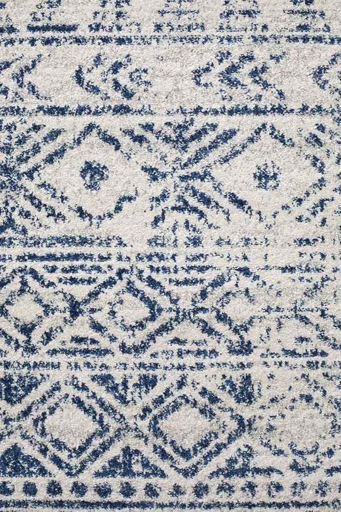 Oasis Ismail White Blue Rustic Rug - Image 6