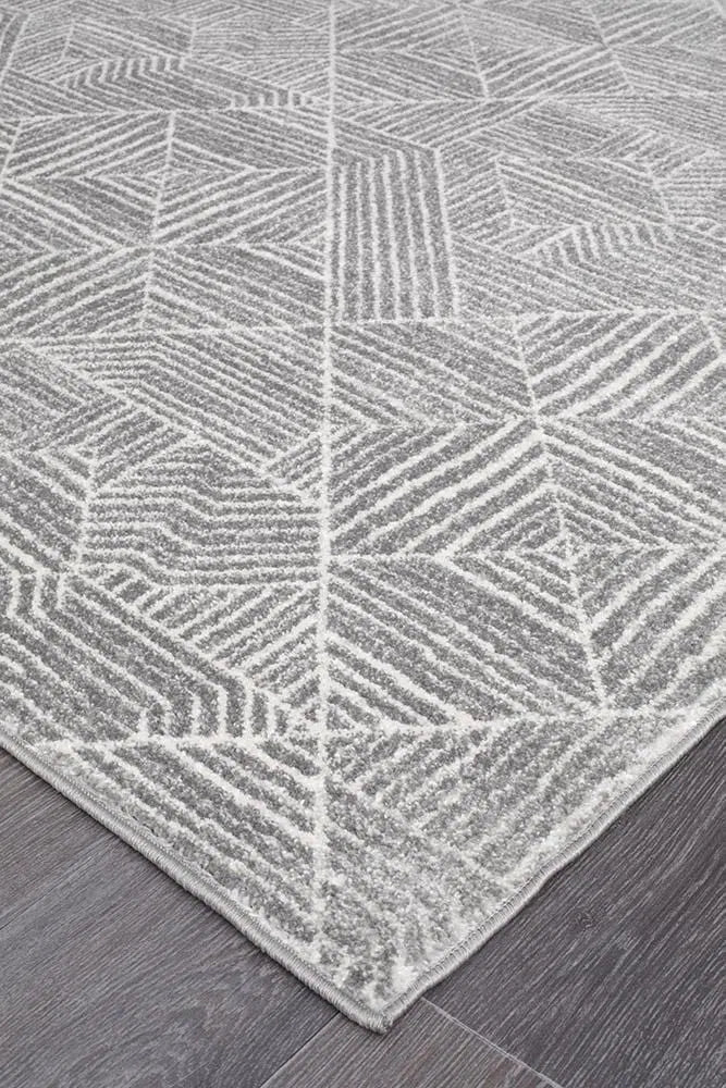 Oasis Kenza Contemporary Silver Runner Rug - Image 4