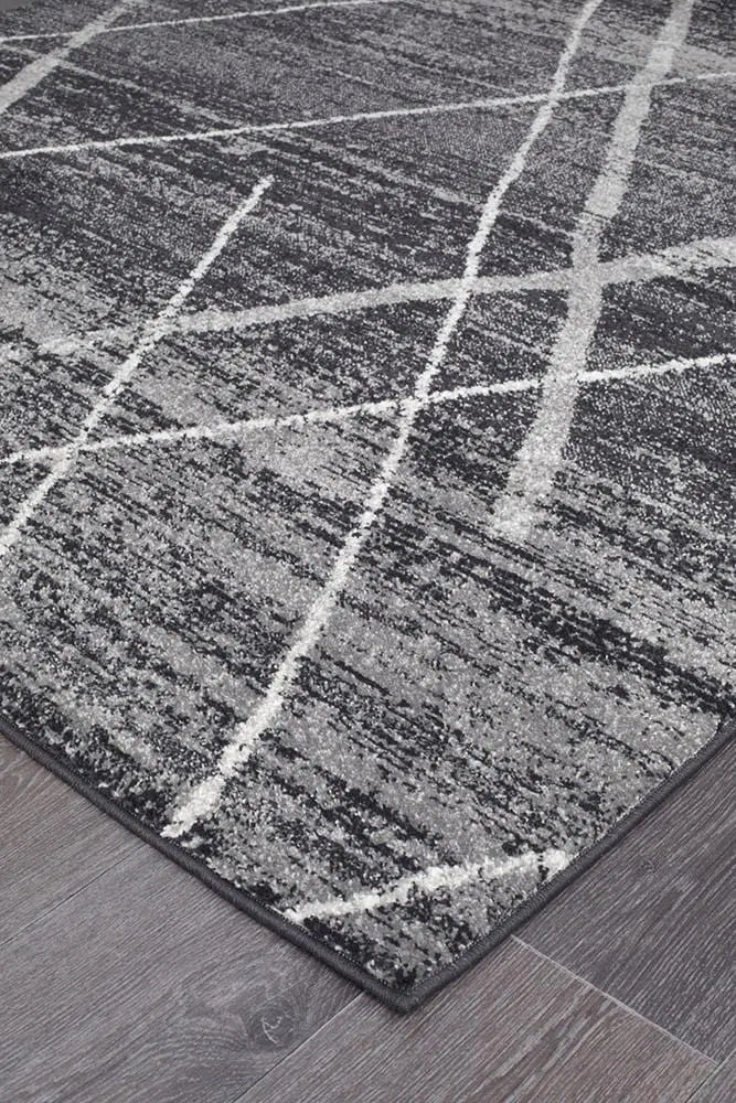 Oasis Noah Charcoal Contemporary Runner Rug - Image 4