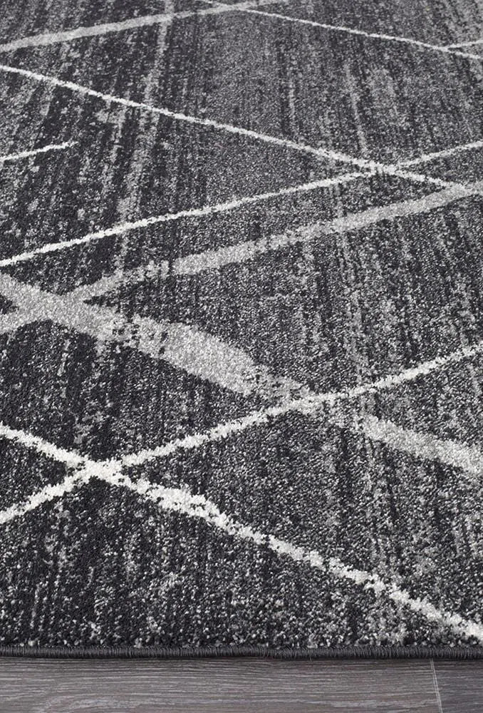 Oasis Noah Charcoal Contemporary Runner Rug - Image 5