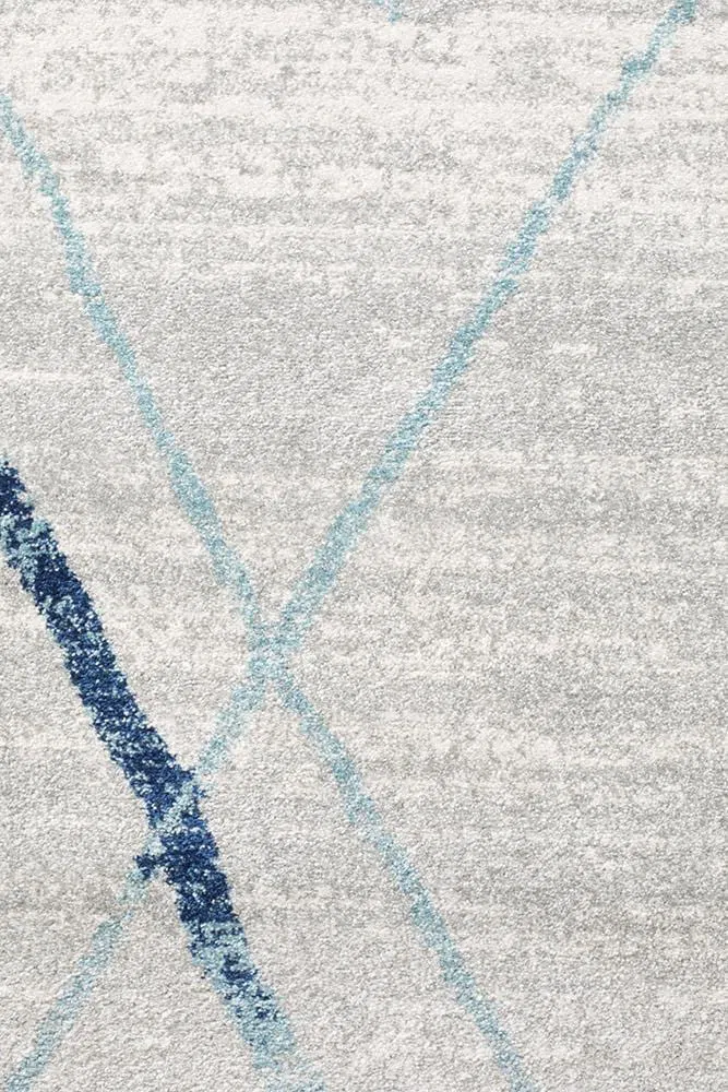 Oasis Noah White Blue Contemporary Rug - Image 6