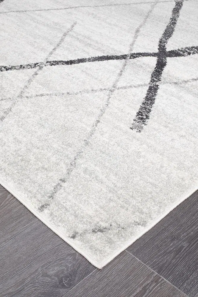 Oasis Noah White Grey Contemporary Rug - Image 4