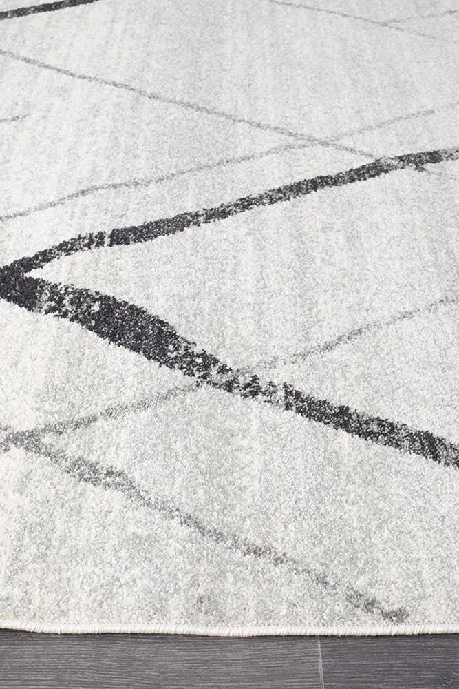 Oasis Noah White Grey Contemporary Rug - Image 5