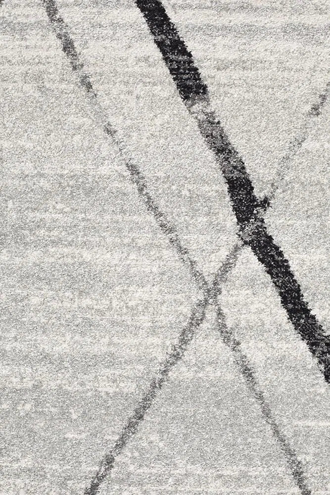 Oasis Noah White Grey Contemporary Rug - Image 6