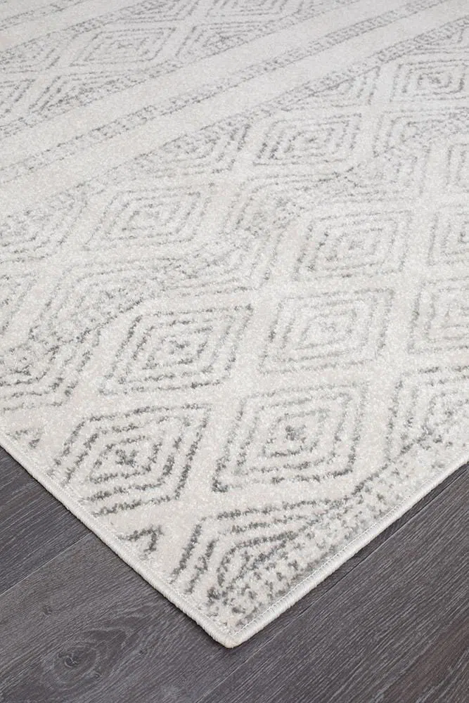 Oasis Salma White And Grey Tribal Rug - Image 4
