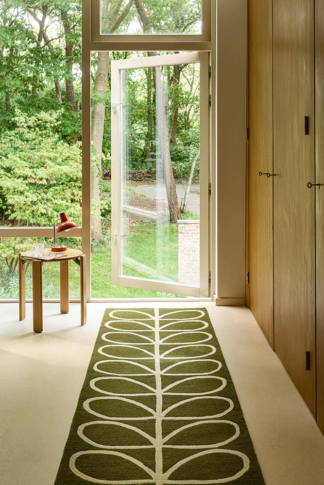 Orla Kiely Linear Stem Olive 060501 Runner Rug - Image 2