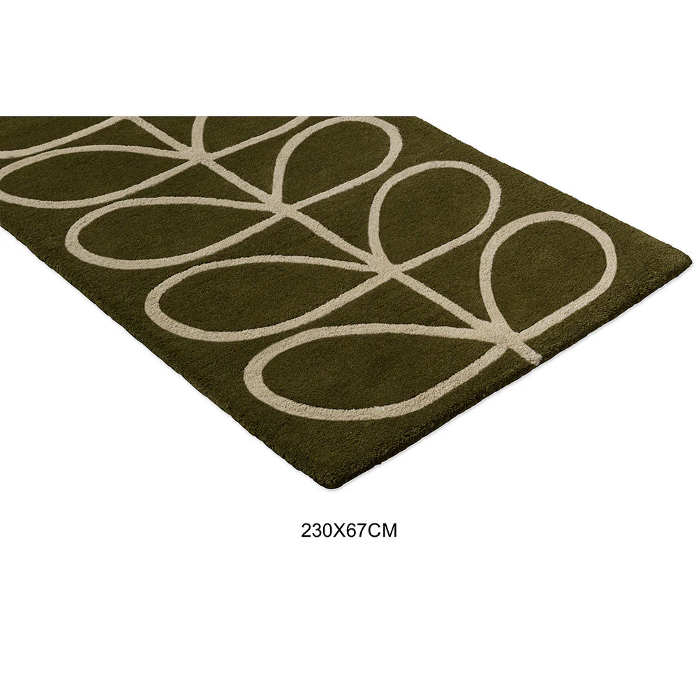 Orla Kiely Linear Stem Olive 060501 Runner Rug - Image 5