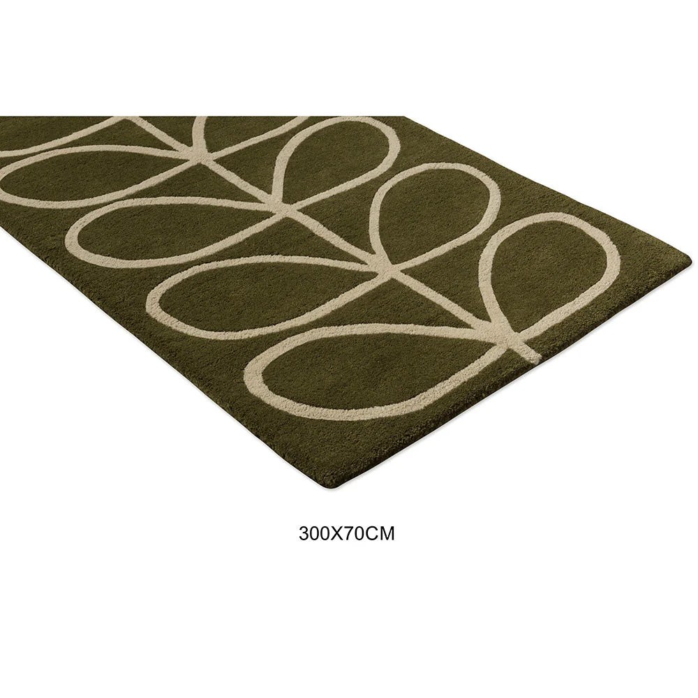 Orla Kiely Linear Stem Olive 060501 Runner Rug - Image 8