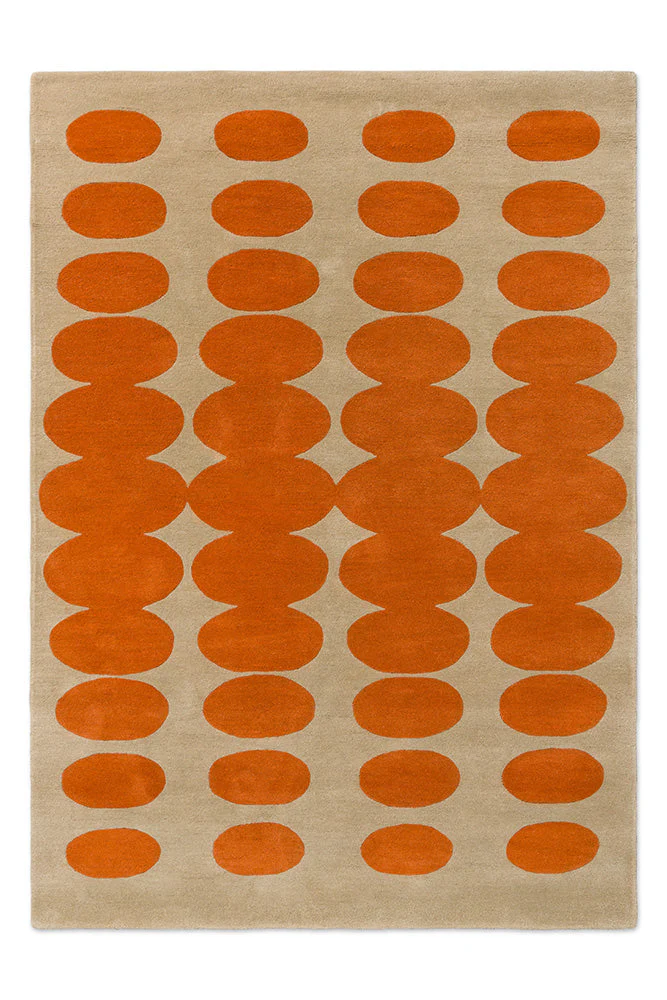 Orla Kiely Optical Oval Orange - Sand 157703 Rug