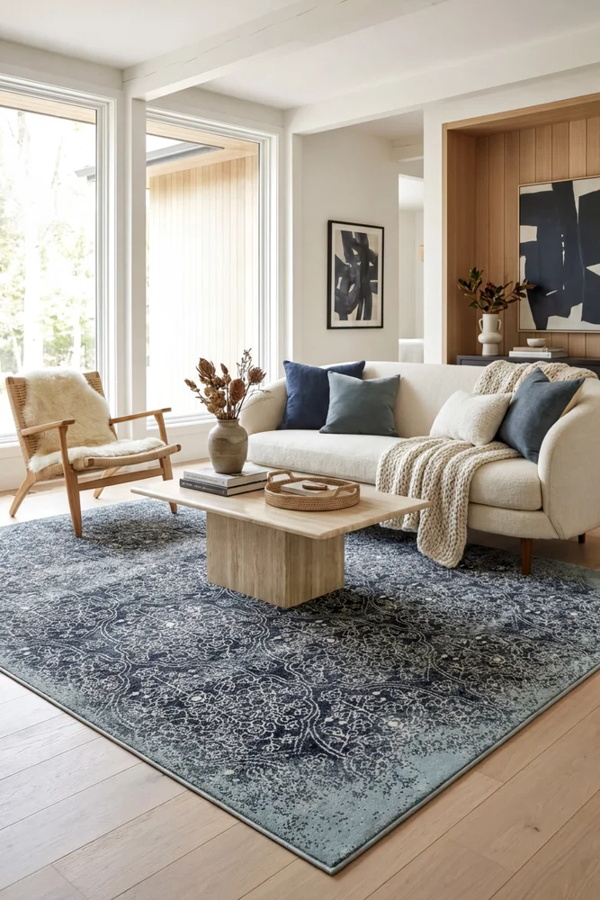 Oxford Mayfair Edge Denim Rug - Image 2