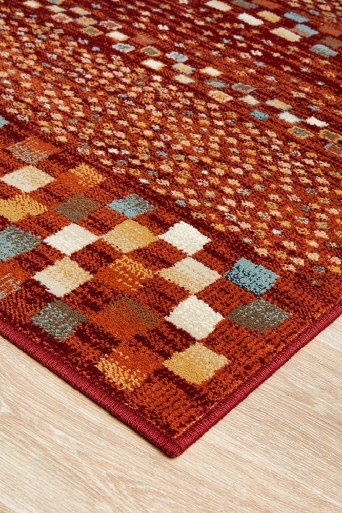 Oxford Mayfair Squares Rust Rug - Image 6