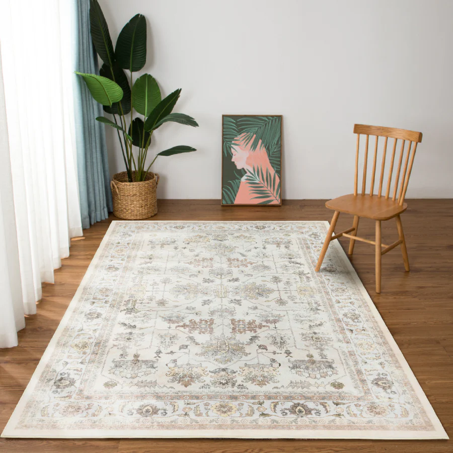 Pasadena Multicoloured Distressed Machine Washable Rug - Image 3