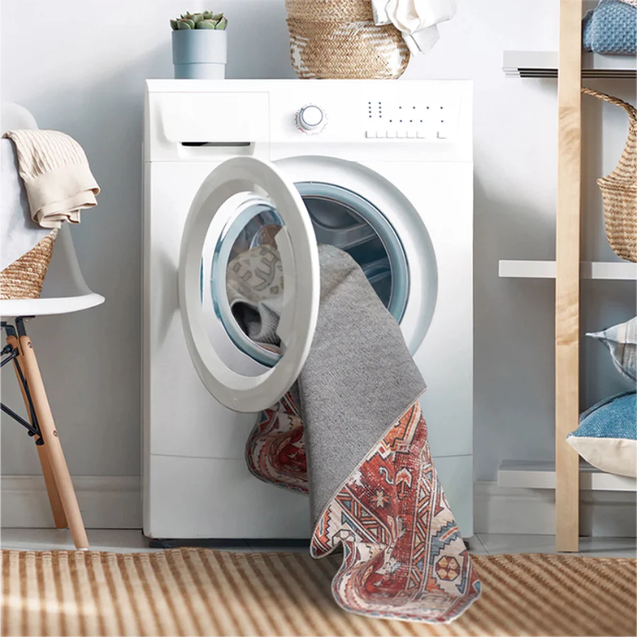 Pasadena Multicoloured Distressed Machine Washable Rug - Image 8